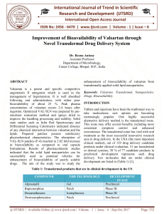 Improvement of Bioavailability of Valsartan through Novel Transdermal Drug Delivery System