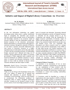 Initiative and Impact of Digital Library Consortium An Overview
