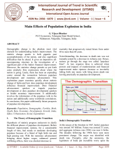 Main Effects of Population Explosion in India