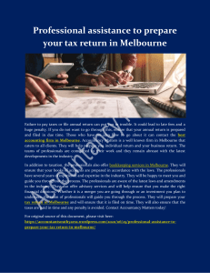 Professional assistance to prepare your tax return in Melbourne