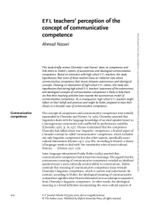 EFL teachers' perception of the concept of communicative competence