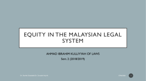 3. EQUITY IN MALAYSIAN LEGAL SYSTEM