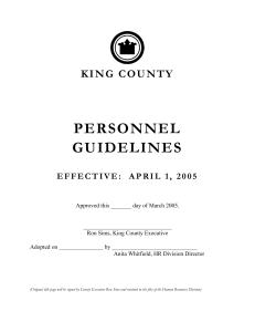 King County Personnel Guidelines