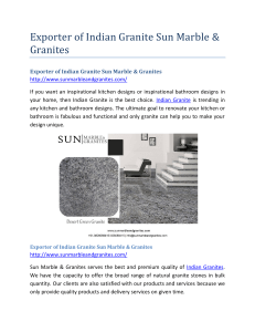 Exporter of Indian Granite Sun Marble & Granites
