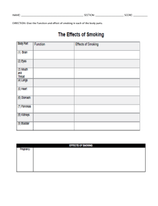 effect of smoking worksheet