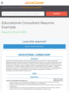 Educational Consultant Resume Example Advisory Council Member Education.Com - Bethesda, Maryland
