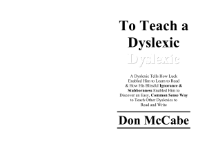 To Teach A Dyslexic - chapter 24