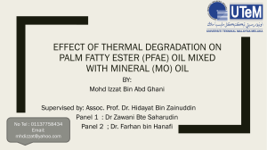 EFFECT OF THERMAL DEGRADATION on   INSULATING OIL 1