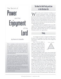 Francis Schaeffer The Secret of Power and the Enjoyment of the Lord 