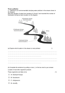 Water pollution Exam question plenary