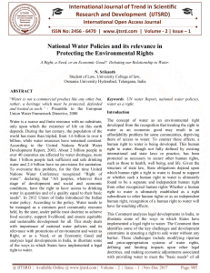National Water Policies and its relevance in Protecting the Environmental Rights