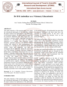 Dr B R Ambedkar as a Visionary Educationist