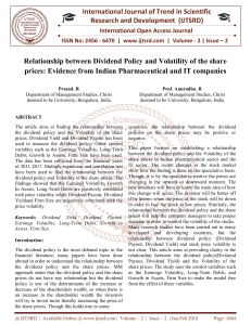 Relationship between Dividend Policy and Volatility of the share prices Evidence from Indian Pharmaceutical and IT companies