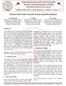 Advance Safe Locker Security System using Dactylogram
