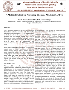 A Modified Method for Preventing Blackhole Attack in MANETS