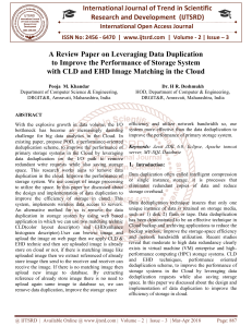 A Review Paper on Leveraging Data Duplication to Improve the Performance of Storage System with CLD and EHD Image Matching in the Cloud