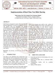 Implementation of Real Time Taxi Ride Sharing