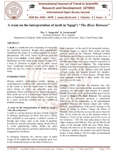A cram on the interpretation of myth in Ngugi's "The River Between"
