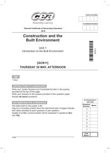 GCSE-Construction and the Built Environment-471-Summer2019-Unit 1, Introduction to the Built Environment-Paper