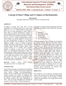 Concept of Smart Village and it's Impact on Rurbanization
