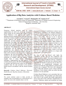 Application of Big Data Analytics with Evidence Based Medicine