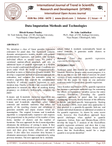 Data Imputation Methods and Technologies