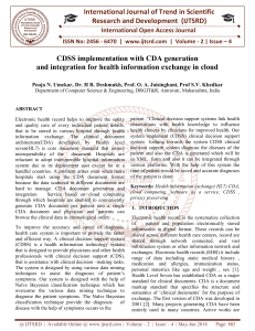 CDSS implementation with CDA generation and integration for health information exchange in cloud