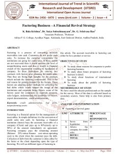 Factoring Business -A Financial Revival Strategy