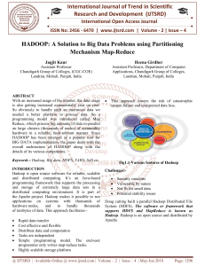 HADOOP A Solution to Big Data Problems using Partitioning Mechanism Map Reduce