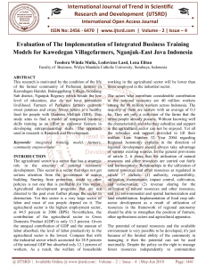 Evaluation of The Implementation of Integrated Business Training Models for Kawedegan Villagefarmers, Nganjuk East Java Indonesia