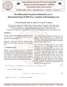 The Differential Transform Method for n 1 dimensional Equal Width Wave equation with damping term