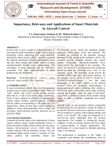 Importance, Relevance and Applications of Smart Materials in Aircraft Control