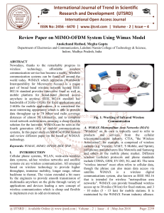 Review Paper on MIMO OFDM System Using Wimax Model