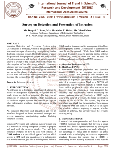 Survey on Detection and Prevention of Intrusion