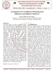 An Empirical View of Influence Marketing from Influencers and Influence Marketers