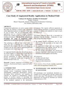 Case Study of Augmented Reality Applications in Medical Field