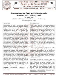Benchmarking and Employee Job Satisfaction in Adamawa State University, Mubi