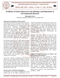 Problems of Glacier Retreats in the Himalaya and Dimension of Environmental Hazards