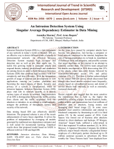 An Intrusion Detection System Using Singular Average Dependency Estimator in Data Mining
