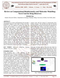 Review on Computational Bioinformatics and Molecular Modelling Novel Tool for Drug Discovery