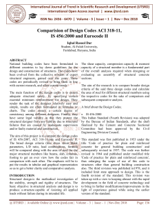 Comparision of Design Codes ACI 318 11, IS 456 2000 and Eurocode II