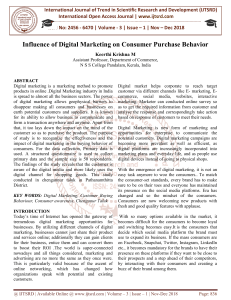 Influence of Digital Marketing on Consumer Purchase Behavior