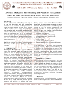 Artificial Intelligence Based Training and Placement Management