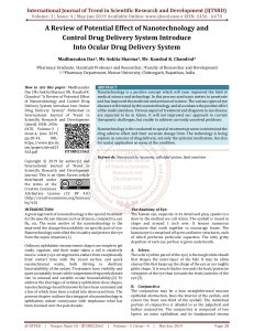 A Review of Potential Effect of Nanotechnology and Control Drug Delivery System Introduce Into Ocular Drug Delivery System