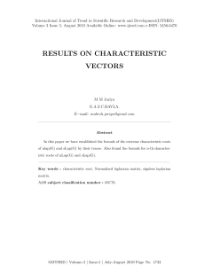 Results on Characteristic Vectors