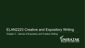Chapter 2 - Genres of Creative & Expository Writing