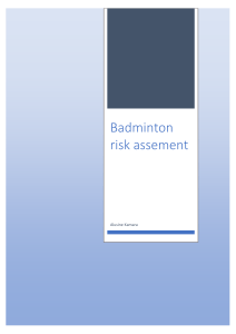 Badminton risk assement document