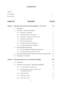 Microgrid Environmental Economic Dispatch -  Report Contents