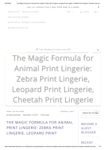 The Magic Formula for Animal Print Lingerie Zebra Print Lingerie, Leopard Print Lingerie, Cheetah Print Lingerie