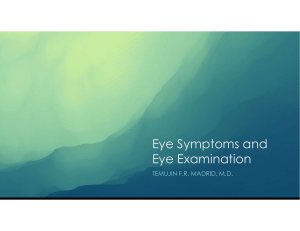 Eye symptoms and examination lecture 2 T.Madrid